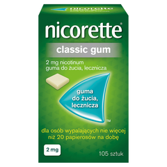 Nicorette Classic guma do żucia 2 mg, 105 szt./1 opak._1