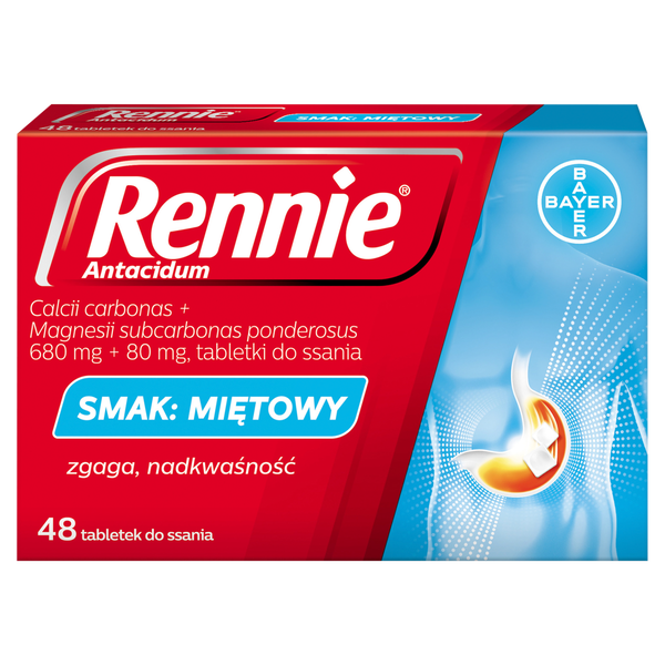 Rennie Antacidum tabletki do ssania smak miętowy, 48 tabl./1 opak._1