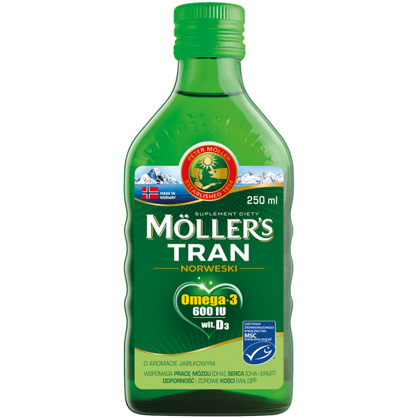 Möller's tran norweski jabłkowy, 250 ml_1