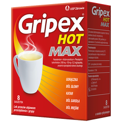 Gripex Hot Max proszek do sporządzania roztworu doustnego, 12 sasz./1 opak._1