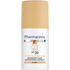 Pharmaceris F Coverage-Correction delikatny fluid intensywnie kryjący SPF20 03 bronze, 30 ml_1