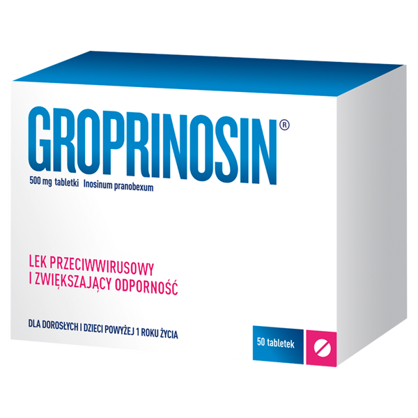 Groprinosin lek przeciwwirusowy zwiększający odporność, 50 tabl./1 opak._1
