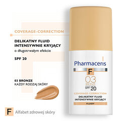 Pharmaceris F Coverage-Correction delikatny fluid intensywnie kryjący SPF20 03 bronze, 30 ml_2