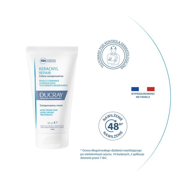 Ducray Keracnyl Repair krem do twarzy, 50 ml_5