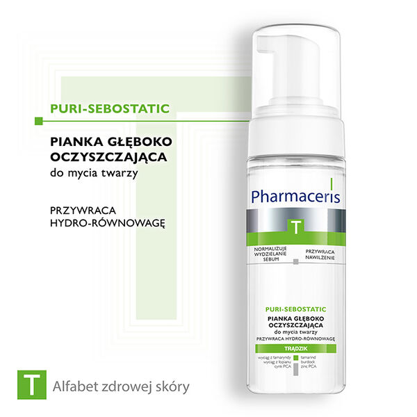 Pharmaceris T Puri-Sebostatic pianka głęboko oczyszczająca do mycia twarzy przywracająca hydro–równowagę, 150 ml_2
