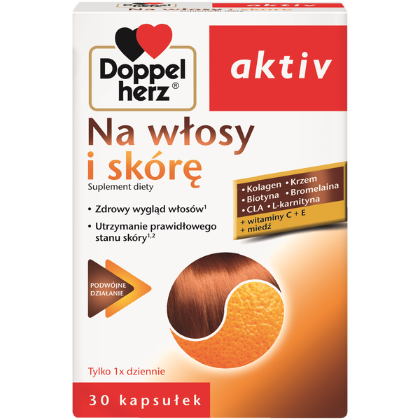 Doppelherz Aktiv Na włosy i skórę suplement diety, 30 kaps./1 opak._1