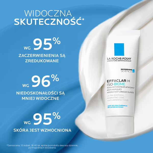 La Roche-Posay Effaclar H ISO-Biome kojący krem nawilżający przeciw niedoskonałościom do twarzy, 40 ml_4