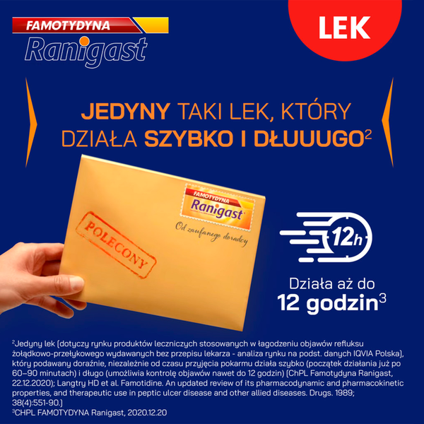 Famotydyna Ranigast tabletki powlekane na zgagę, 20 tabl./1 opak._3