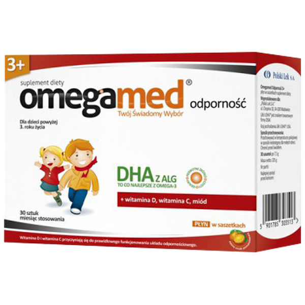 Omegamed Odporność 3+ płyn w saszetkach dla dzieci powyżej 3 roku życia, 30 sasz./1 opak._1