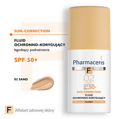 Pharmaceris F Sun-Correction fluid ochronno-korygujący najwyższa ochrona SPF50+ 02 sand, 30 ml_2