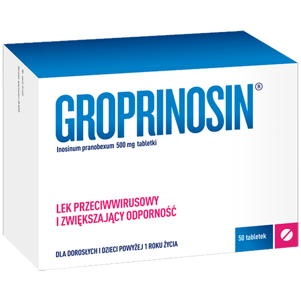 Groprinosin lek przeciwwirusowy zwiększający odporność, 50 tabl./1 opak._2