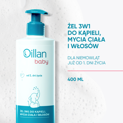 Oillan Baby płyn do mycia i kąpieli dla dzieci od pierwszych dni życia, 400 ml_2