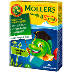 Möller's Omega-3 Rybki suplement diety w żelkach o smaku owocowym, 36 szt./1 opak._1