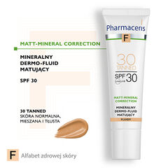 Pharmaceris F Matt-Mineral-Correction mineralny dermo-fluid matujący SPF30 30 tanned, 30 ml_2