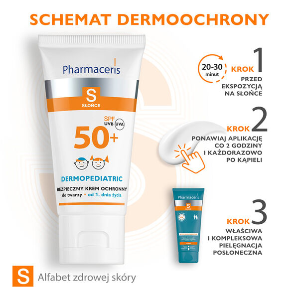 Pharmaceris S bezpieczny krem ochronny do twarzy dla dzieci z SPF50+, 50 ml_5