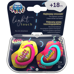 Canpol Babies Neon Love smoczek silikonowy symetryczny 18m+, 2 szt./1 opak._1