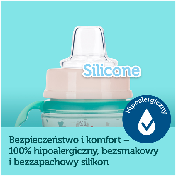 Canpol Babies Easy Start Exotic Animals kubek treningowy silikonowy różowy, poj. 120 ml_7