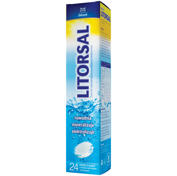 Litorsal Cytryna, mięta suplement diety, 24 tabl. musujących/ 1 opak._1