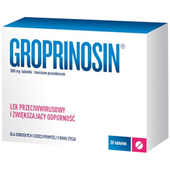 Groprinosin lek przeciwwirusowy zwiększający odporność, 20 tabl./1 opak._2