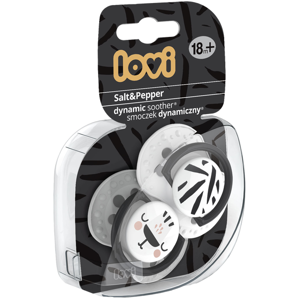 Lovi Salt&Pepper silikonowy smoczek dynamiczny 18m+, 2 szt./1 opak._1
