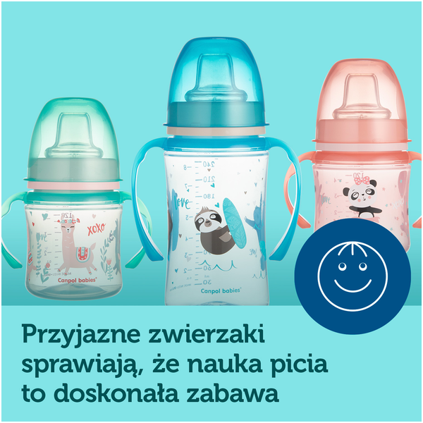 Canpol Babies Easy Start Exotic Animals kubek treningowy silikonowy zielony, poj. 240 ml_3
