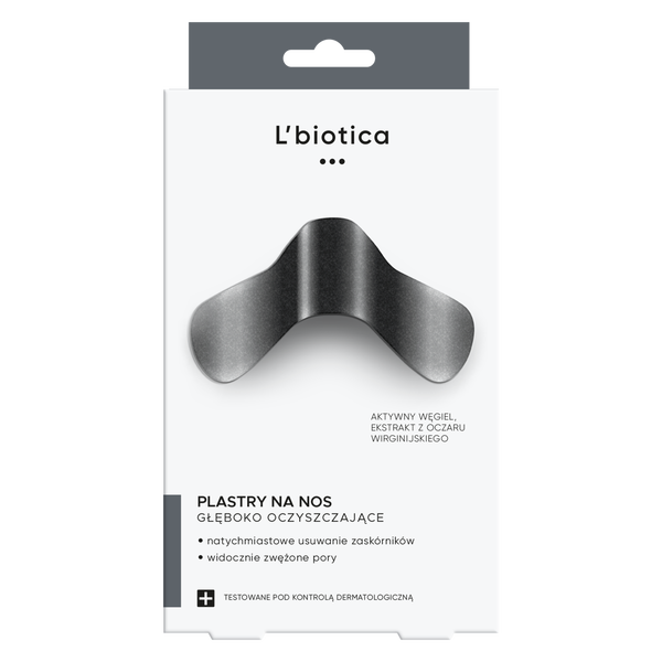 L'biotica oczyszczające plastry na nos z węglem drzewnym, 3 szt./1 opak._1