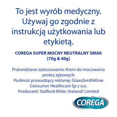 Corega Supermocny Neutralny Smak krem do protez, 40 g_2