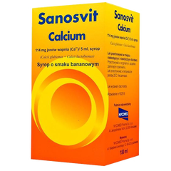 Sanosvit Calcium syrop o smaku bananowym, 150 ml_1