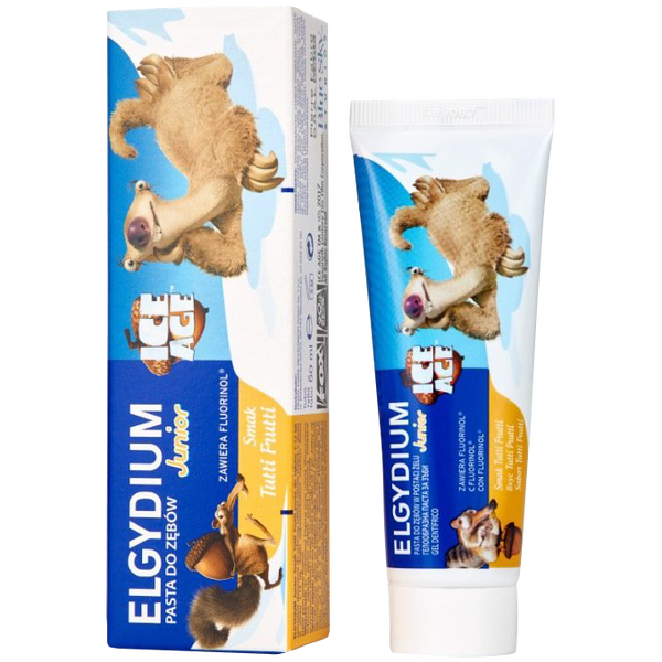 Elgydium Ice Age pasta do mycia zębów dla dzieci 7-12 o smaku tutti-frutti, 50 ml_1