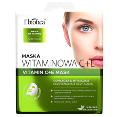 L'biotica Vitamin C+E odmładzająca maska do twarzy na tkaninie, 23 ml_1