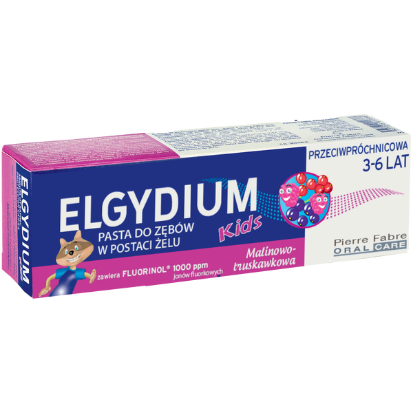 Elgydium Kids pasta do mycia zębów malinowo-truskawkowa dla dzieci 3-6, 50 ml_1