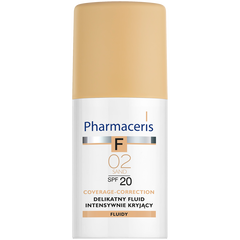Pharmaceris F Coverage-Correction delikatny fluid intensywnie kryjący SPF20 02 sand, 30 ml_1