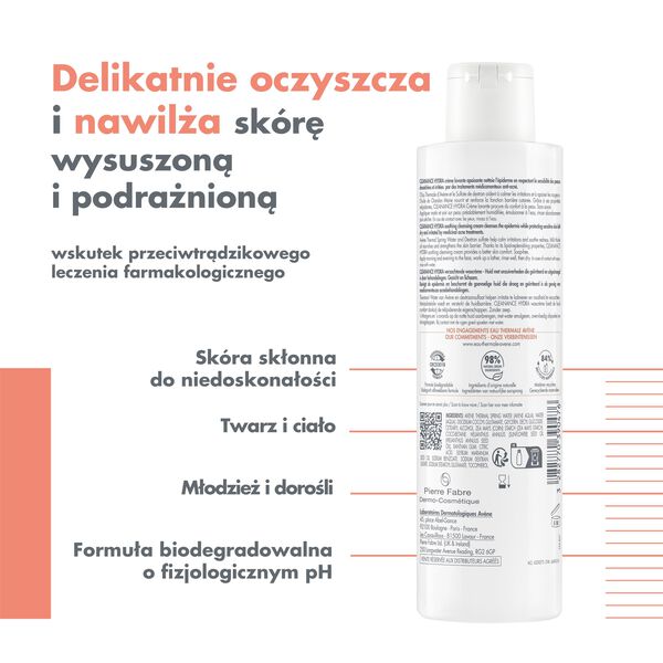 Avène Cleanance Hydra oczyszczający krem łagodzący do mycia twarzy, 200 ml_2