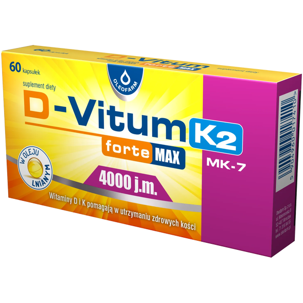 D-Vitum Forte Max K2 MK-7 4000 j.m. suplement diety, 60 kaps./1 opak._1