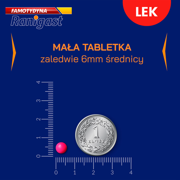 Famotydyna Ranigast tabletki powlekane na zgagę, 20 tabl./1 opak._5