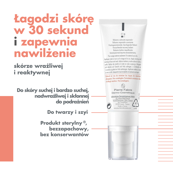 Avène Tolerance Control balsam łagodząco-regenerujący do twarzy, 40 ml_3