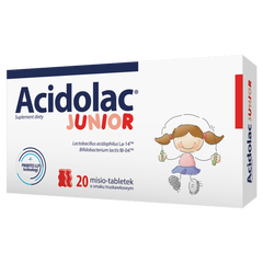 Acidolac Junior suplement diety o smaku truskawki, 20 tabl./1 opak._1