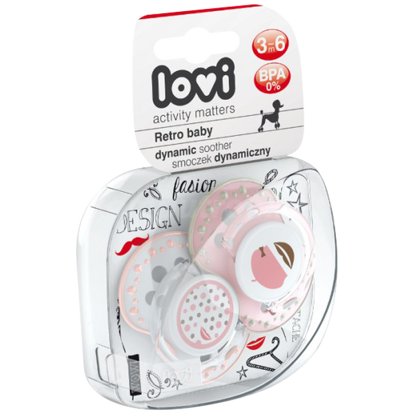 Lovi Retro Baby dynamiczny smoczek uspokajający silikonowy, 2 szt./1 opak._1