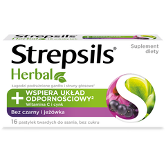 Strepsils Herbal pastylki do ssania na gardło, 16 tabl./1 opak._1