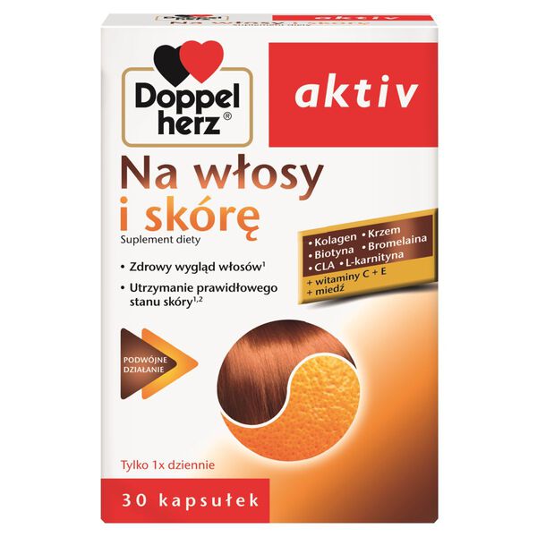 Doppelherz Aktiv Na włosy i skórę suplement diety, 30 kaps./1 opak._2