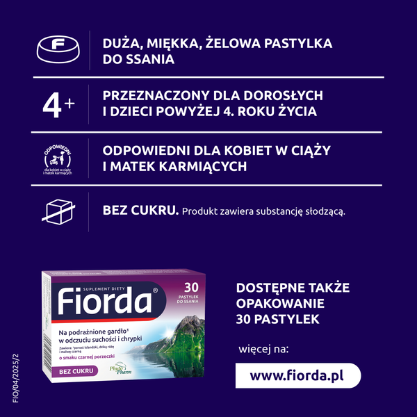 Fiorda pastylki do ssania o smaku czarnej porzeczki, 60 szt./1 opak._8