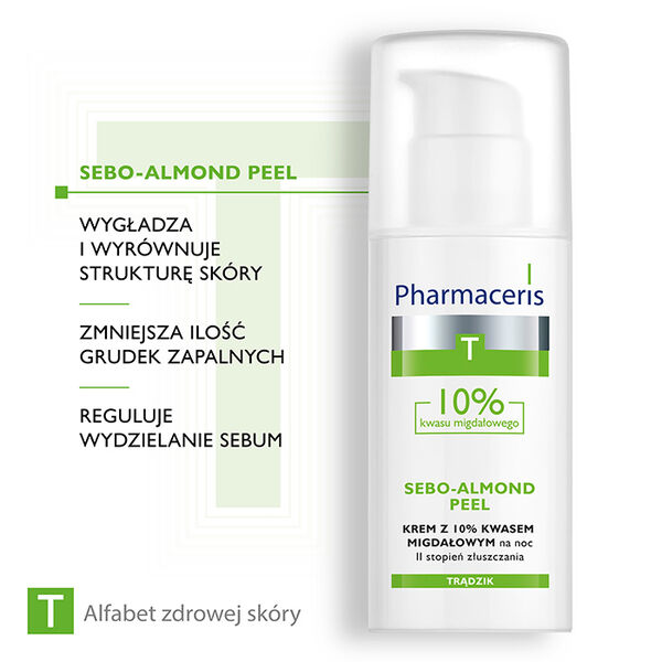Pharmaceris T Sebo-Almond Peel 10% krem z 10% kwasem migdałowym na noc II stopień złuszczania, 50 ml_4