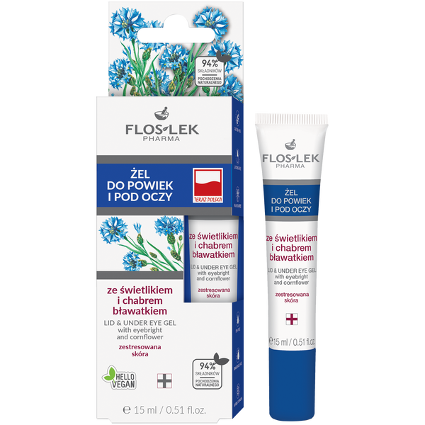 Floslek żel do powiek i pod oczy ze świetlikiem i chabrem bławatkiem, 15 ml_1