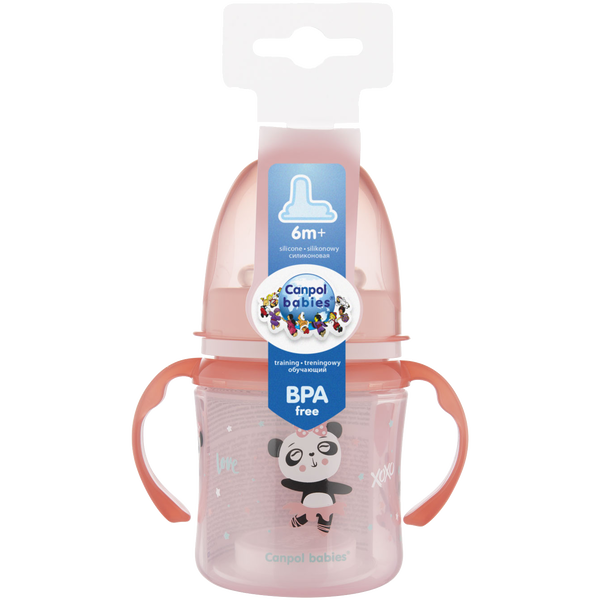 Canpol Babies Easy Start Exotic Animals kubek treningowy silikonowy różowy, poj. 120 ml_2