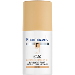 Pharmaceris F Coverage-Correction delikatny fluid intensywnie kryjący SPF20 01 ivory, 30 ml_1