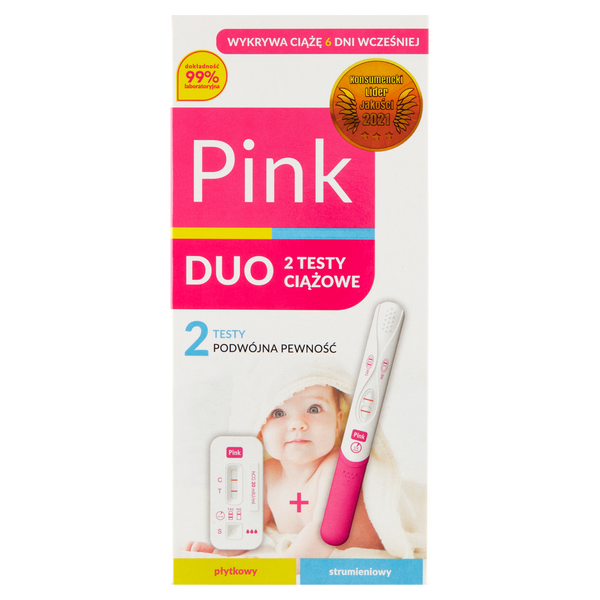 Domowe Laboratorium wyrób medyczny: test ciążowy płytkowy i strumieniowy, 2 szt./1 opak._1