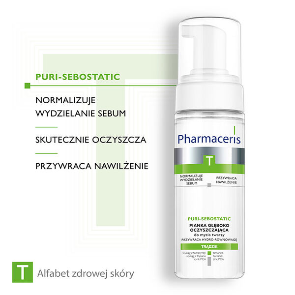 Pharmaceris T Puri-Sebostatic pianka głęboko oczyszczająca do mycia twarzy przywracająca hydro–równowagę, 150 ml_4