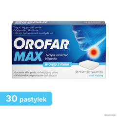 Orofar max Max pastylki na gardło, 30 past./1 opak._1