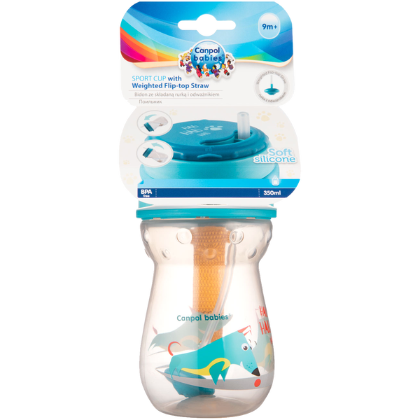 Canpol Babies bidon ze składaną rurką silikonową z odważnikiem, poj. 350 ml_2