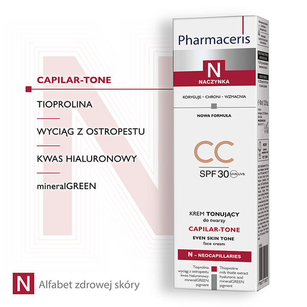 Pharmaceris N Capilar-Tone krem tonujący CC SPF30 dla skóry naczynkowej i nadreaktywnej, 40 ml_4